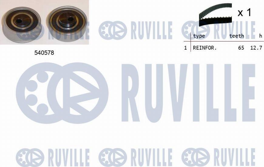 Ruville 550455 - Комплект ременя ГРМ autozip.com.ua