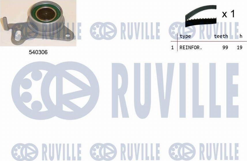 Ruville 550451 - Комплект ременя ГРМ autozip.com.ua