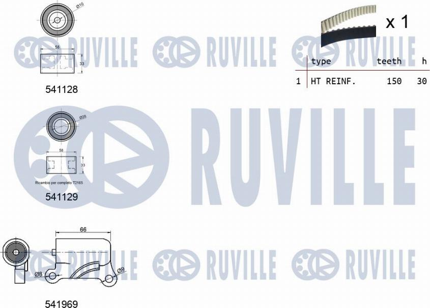 Ruville 550469 - Комплект ременя ГРМ autozip.com.ua