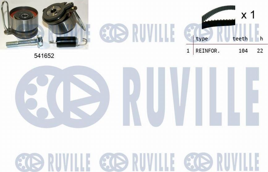 Ruville 550409 - Комплект ременя ГРМ autozip.com.ua