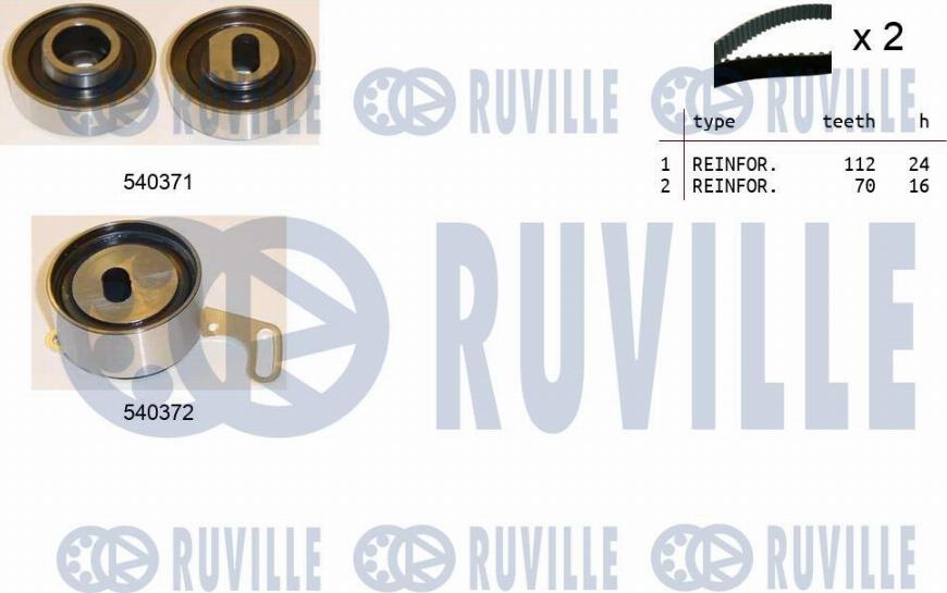 Ruville 550416 - Комплект ременя ГРМ autozip.com.ua