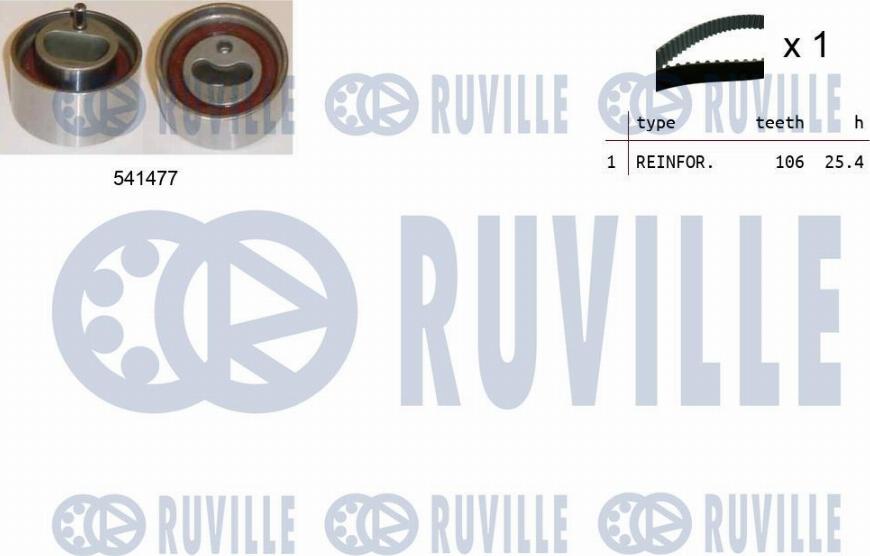 Ruville 550488 - Комплект ременя ГРМ autozip.com.ua