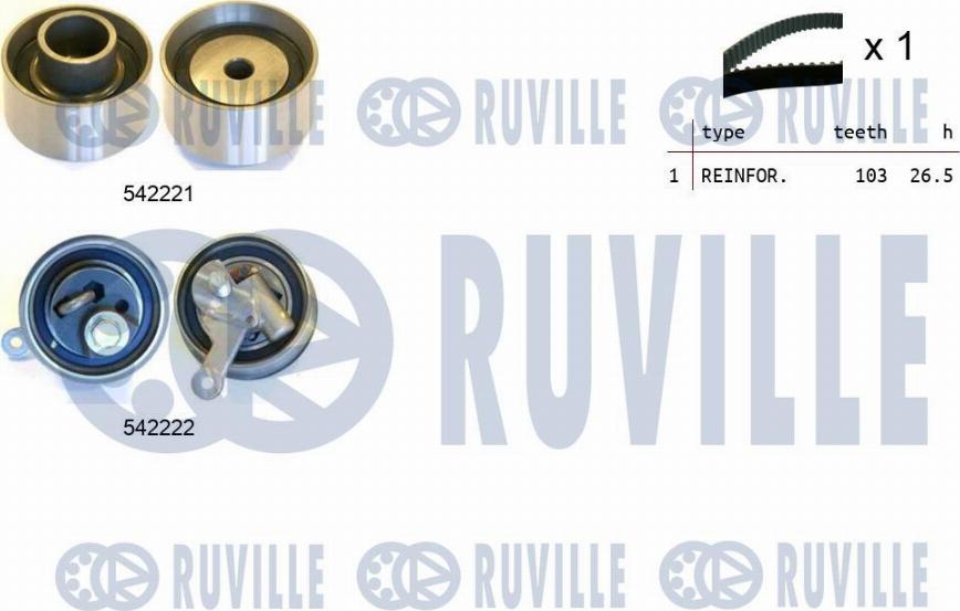 Ruville 550430 - Комплект ременя ГРМ autozip.com.ua