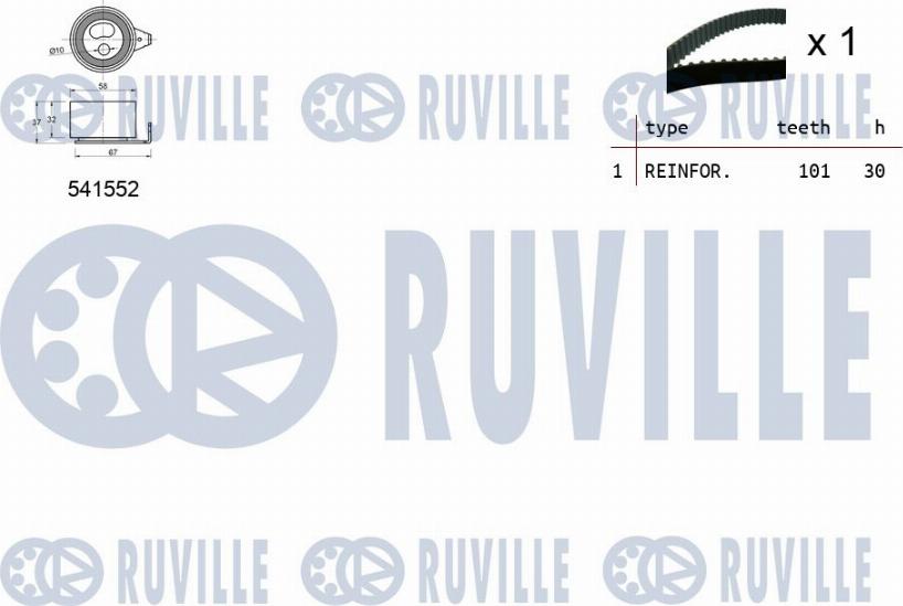 Ruville 550428 - Комплект ременя ГРМ autozip.com.ua