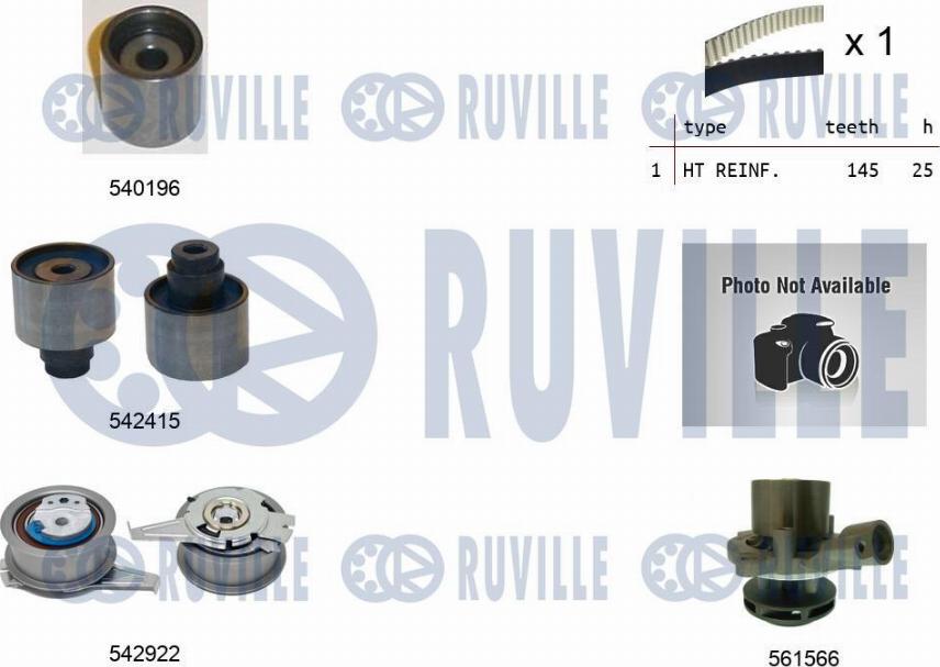 Ruville 5505061 - Водяний насос + комплект зубчатого ременя autozip.com.ua