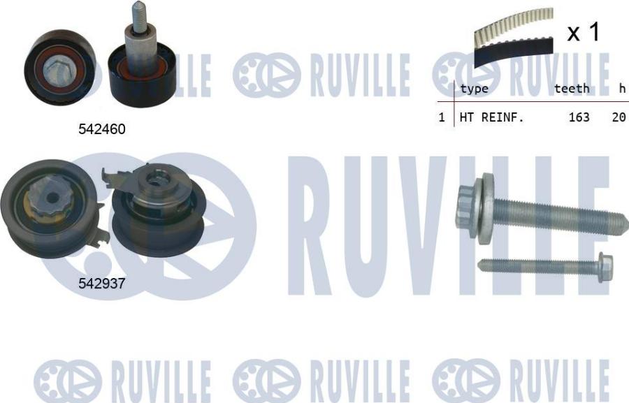 Ruville 550516 - Комплект ременя ГРМ autozip.com.ua