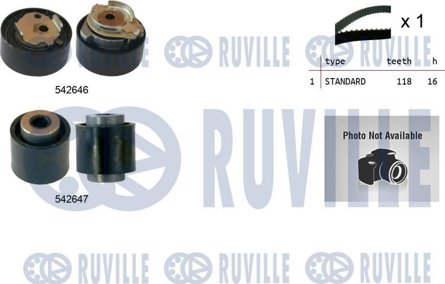 Ruville 550518 - Комплект ременя ГРМ autozip.com.ua