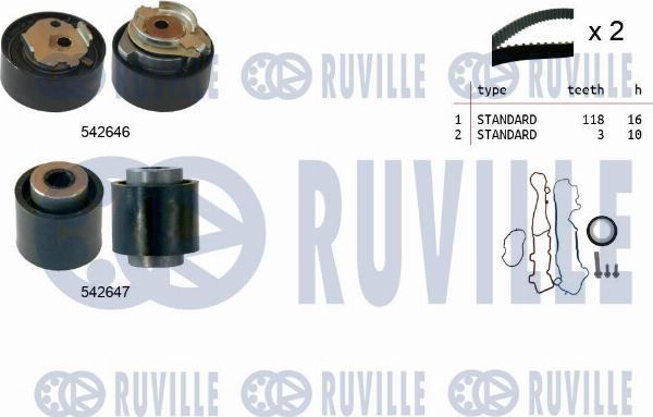 Ruville 550523 - Комплект ременя ГРМ autozip.com.ua