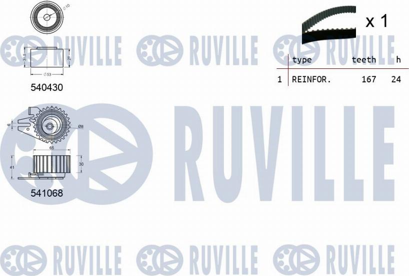 Ruville 550094 - Комплект ременя ГРМ autozip.com.ua