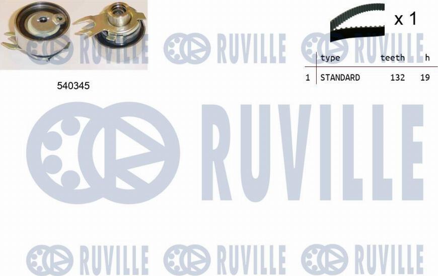 Ruville 550096 - Комплект ременя ГРМ autozip.com.ua