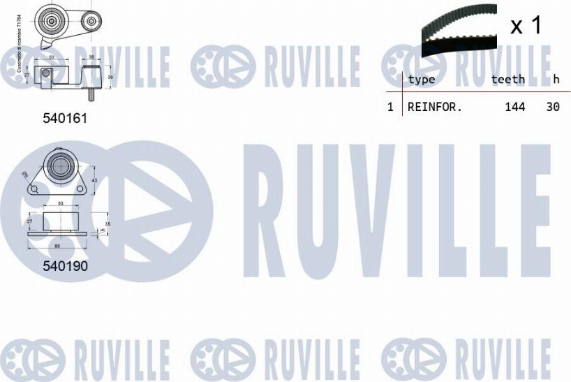 Ruville 550091 - Комплект ременя ГРМ autozip.com.ua