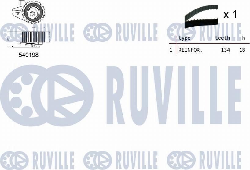 Ruville 550098 - Комплект ременя ГРМ autozip.com.ua