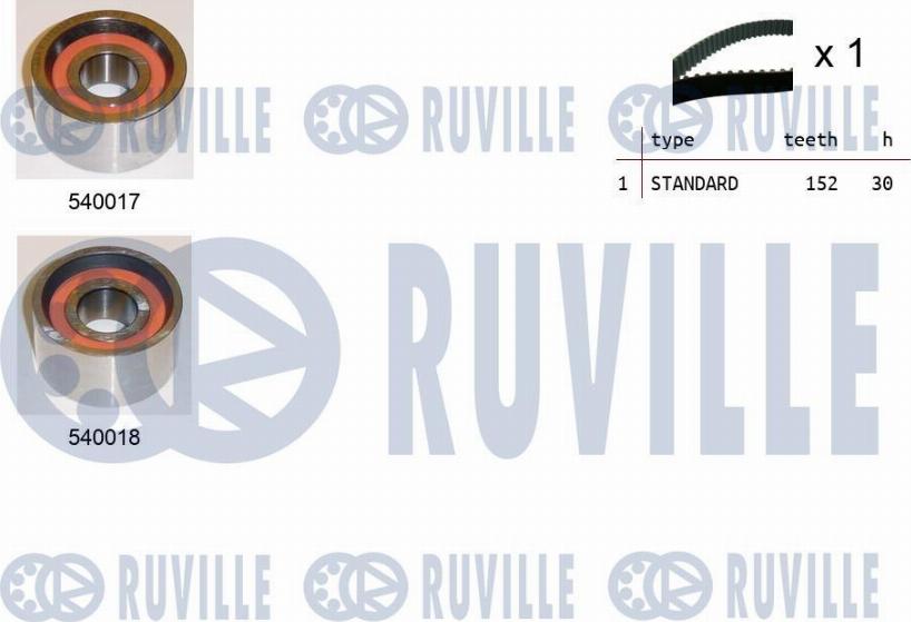 Ruville 550044 - Комплект ременя ГРМ autozip.com.ua