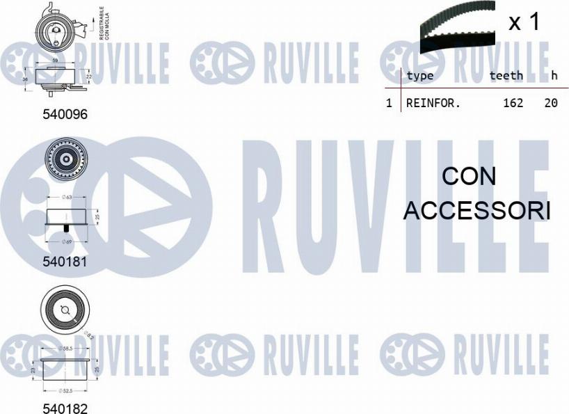 Ruville 550040 - Комплект ременя ГРМ autozip.com.ua