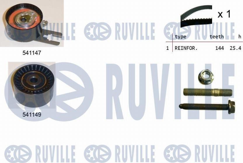 Ruville 550052 - Комплект ременя ГРМ autozip.com.ua