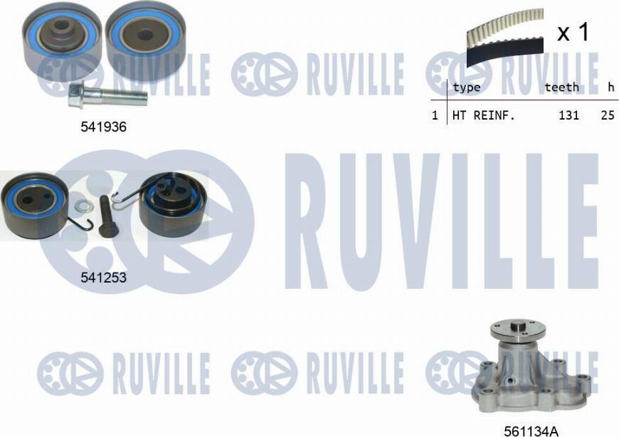 Ruville 5500632 - Водяний насос + комплект зубчатого ременя autozip.com.ua