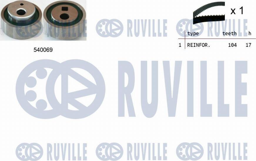 Ruville 550006 - Комплект ременя ГРМ autozip.com.ua