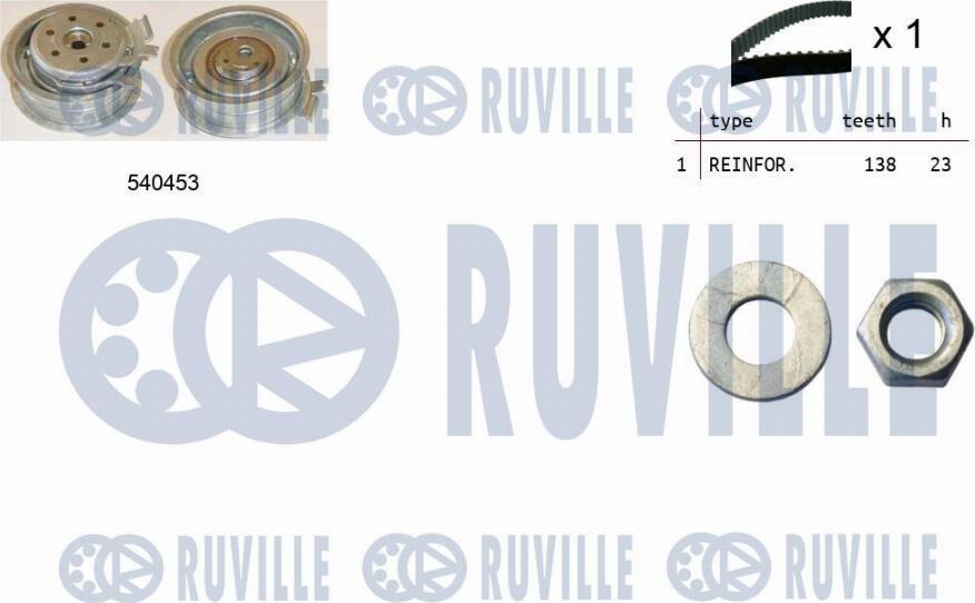 Ruville 550013 - Комплект ременя ГРМ autozip.com.ua