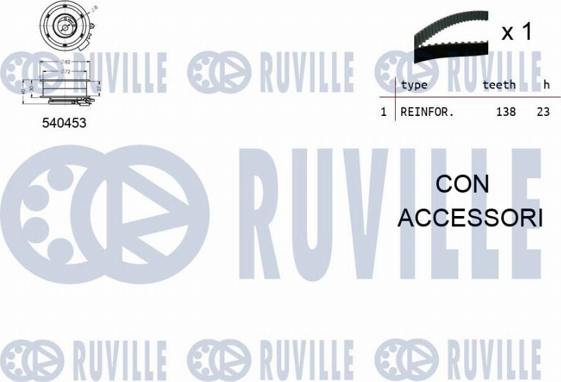 Ruville 550013 - Комплект ременя ГРМ autozip.com.ua