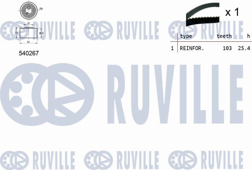 Ruville 550085 - Комплект ременя ГРМ autozip.com.ua