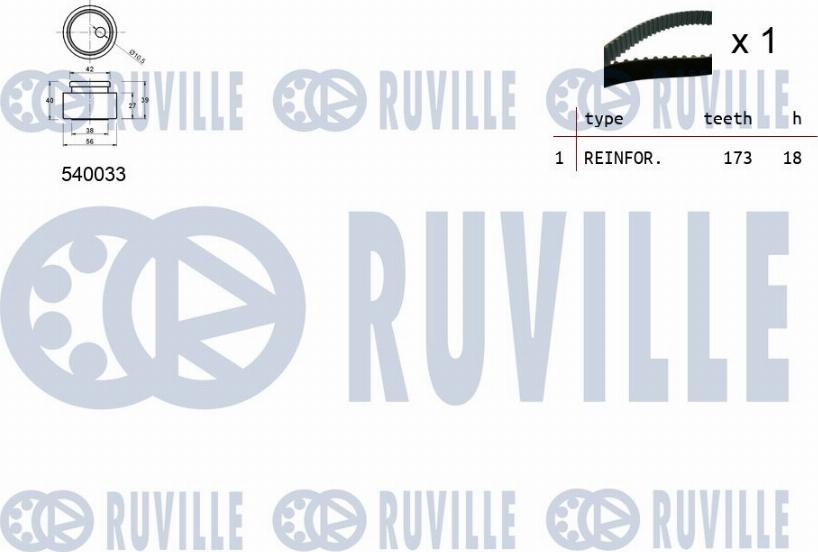 Ruville 550082 - Комплект ременя ГРМ autozip.com.ua