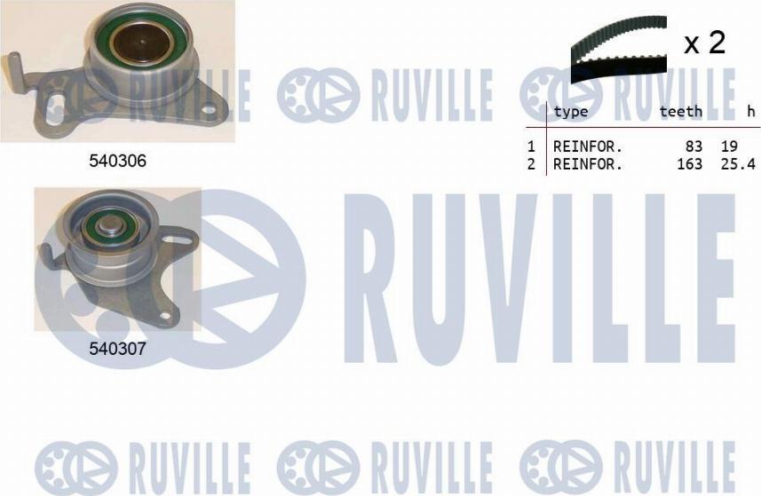 Ruville 550028 - Комплект ременя ГРМ autozip.com.ua