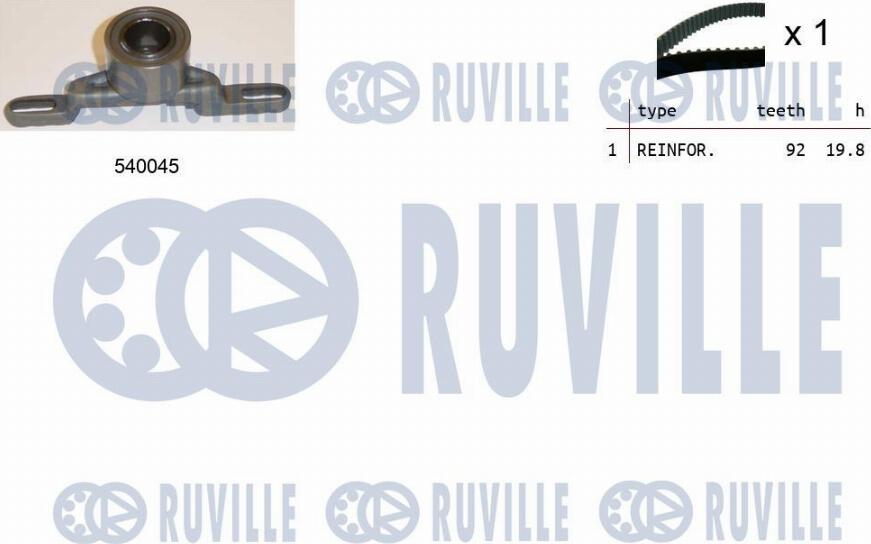 Ruville 550075 - Комплект ременя ГРМ autozip.com.ua