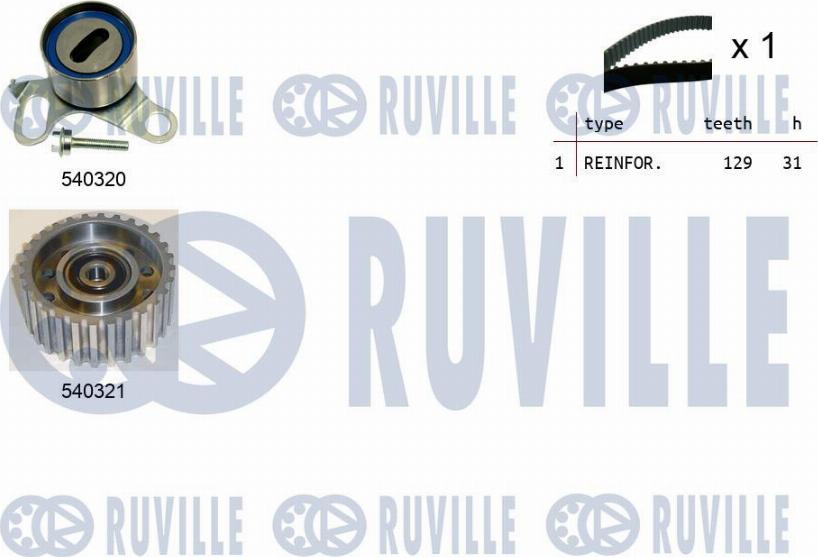 Ruville 550072 - Комплект ременя ГРМ autozip.com.ua