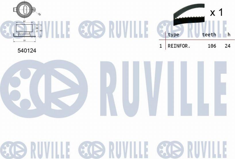 Ruville 550077 - Комплект ременя ГРМ autozip.com.ua