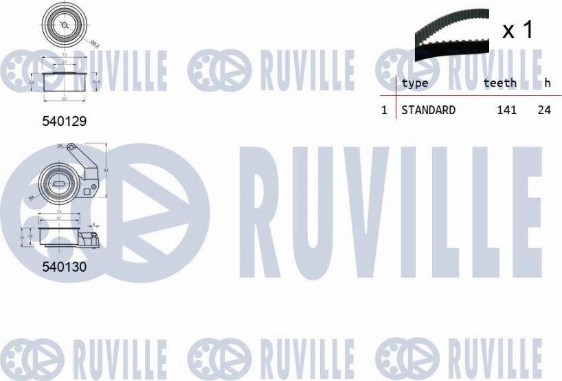 Ruville 550192 - Комплект ременя ГРМ autozip.com.ua