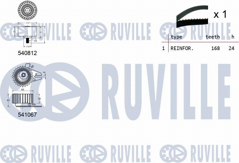 Ruville 550144 - Комплект ременя ГРМ autozip.com.ua