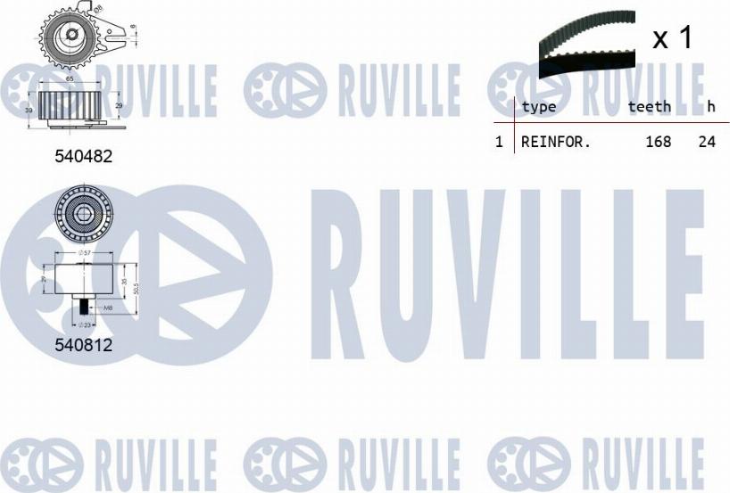 Ruville 550141 - Комплект ременя ГРМ autozip.com.ua