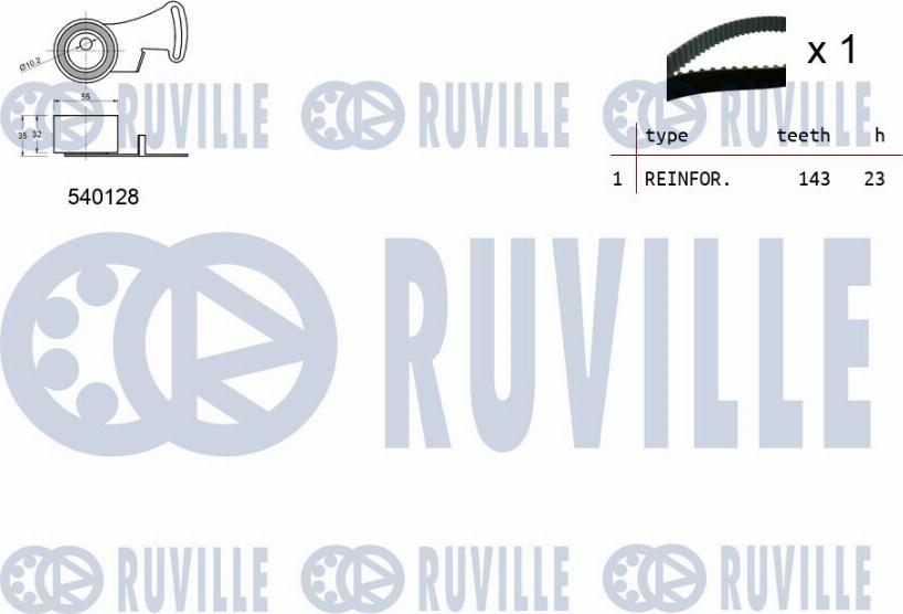 Ruville 550147 - Комплект ременя ГРМ autozip.com.ua