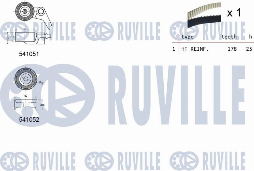 Ruville 550156 - Комплект ременя ГРМ autozip.com.ua