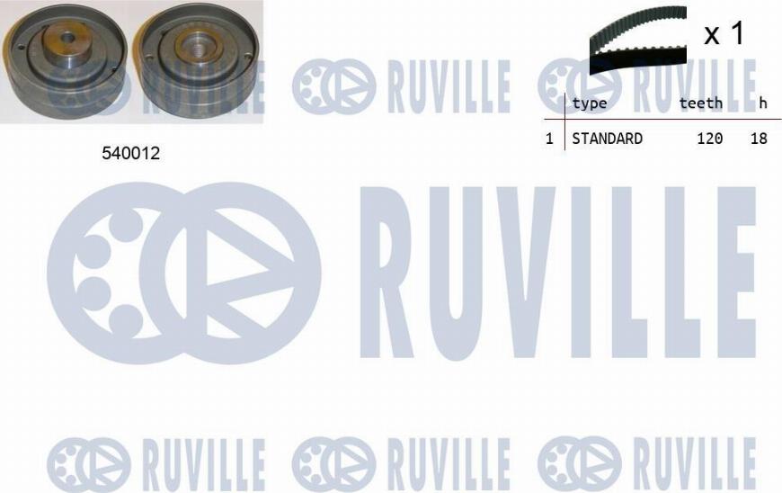 Ruville 550165 - Комплект ременя ГРМ autozip.com.ua