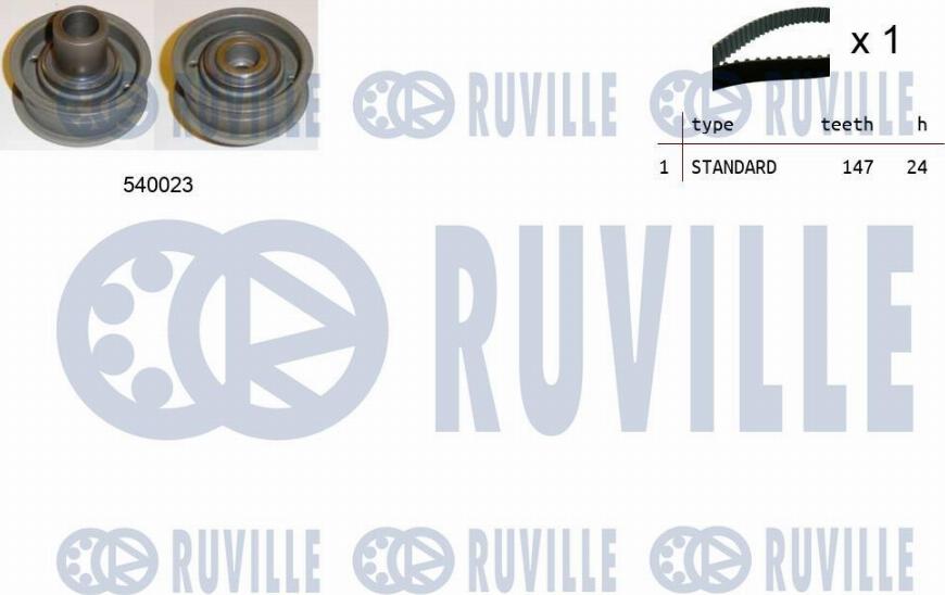 Ruville 550168 - Комплект ременя ГРМ autozip.com.ua