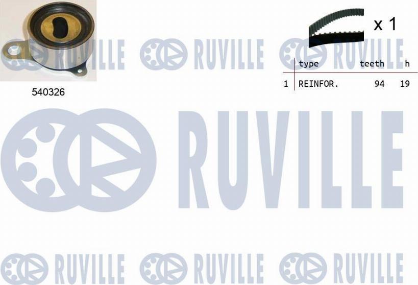 Ruville 550444 - Комплект ременя ГРМ autozip.com.ua