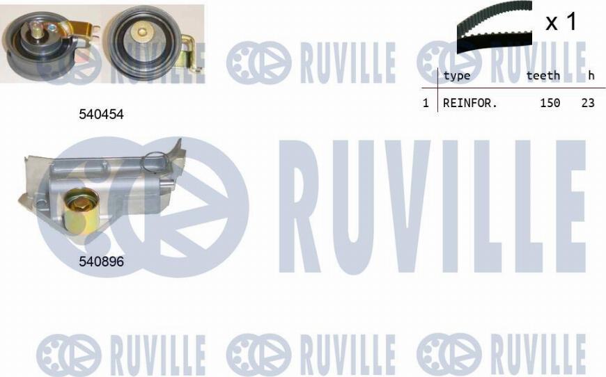 Ruville 550104 - Комплект ременя ГРМ autozip.com.ua