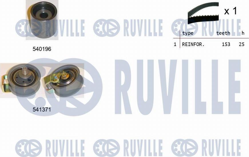 Ruville 550107 - Комплект ременя ГРМ autozip.com.ua