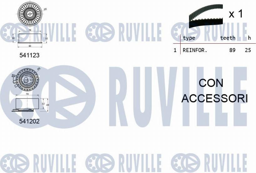 Ruville 550118 - Комплект ременя ГРМ autozip.com.ua