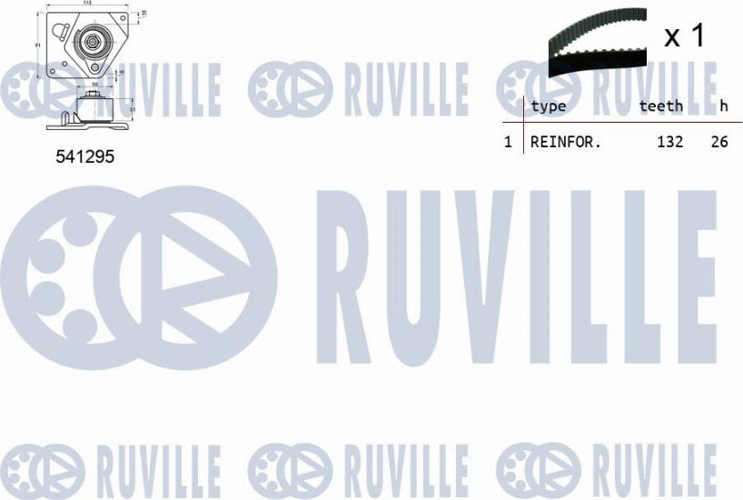 Ruville 550113 - Комплект ременя ГРМ autozip.com.ua