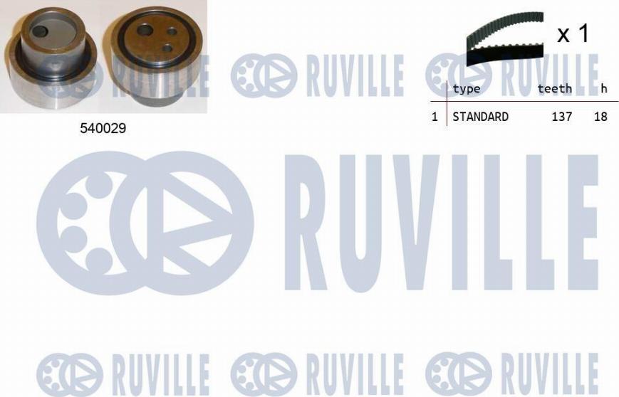 Ruville 550183 - Комплект ременя ГРМ autozip.com.ua