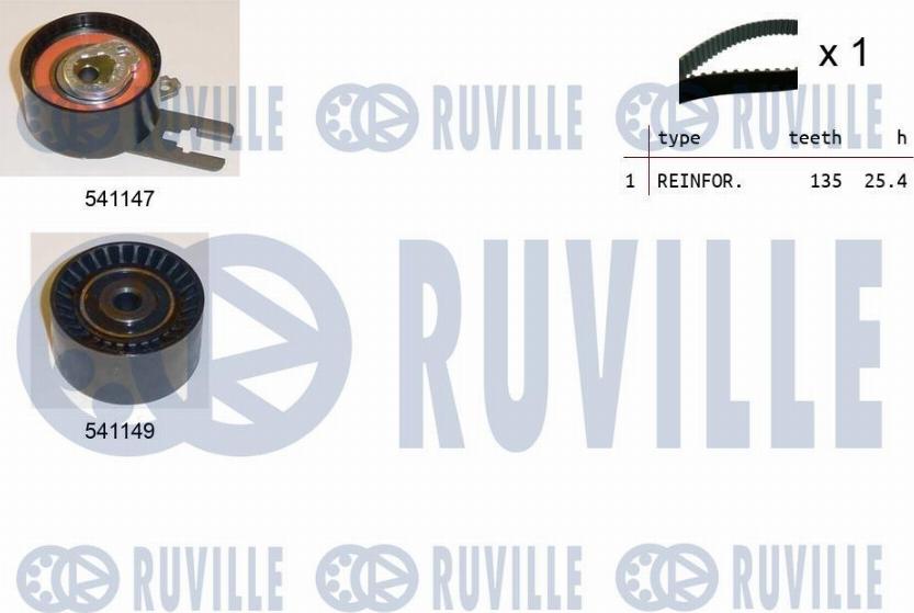 Ruville 550121 - Комплект ременя ГРМ autozip.com.ua