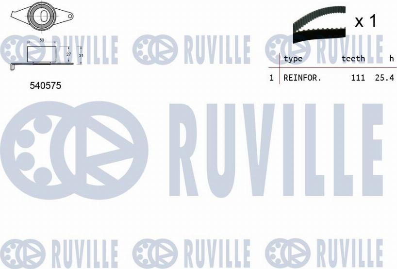 Ruville 550399 - Комплект ременя ГРМ autozip.com.ua