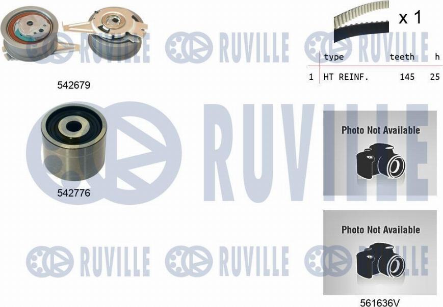 Ruville 5503912 - Водяний насос + комплект зубчатого ременя autozip.com.ua