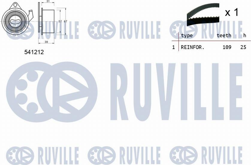 Ruville 550341 - Комплект ременя ГРМ autozip.com.ua