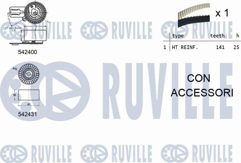 Ruville 550358 - Комплект ременя ГРМ autozip.com.ua