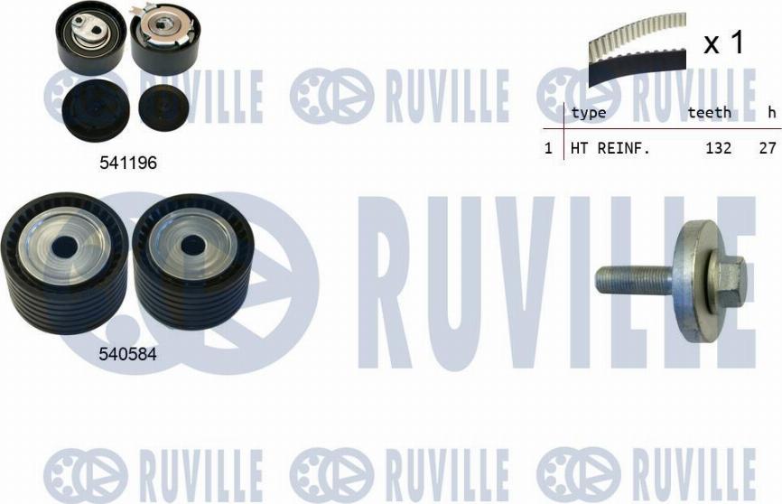 Ruville 550357 - Комплект ременя ГРМ autozip.com.ua