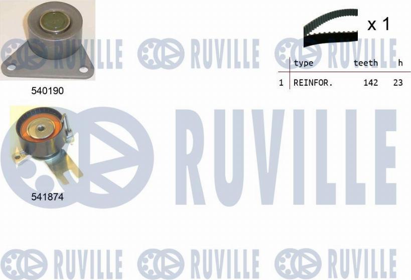 Ruville 550365 - Комплект ременя ГРМ autozip.com.ua