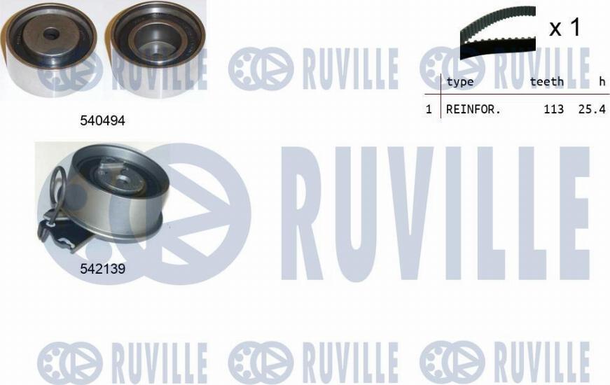 Ruville 550361 - Комплект ременя ГРМ autozip.com.ua